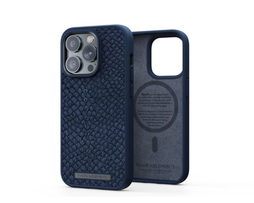 [36361] FUNDA MAGSAFE IPHONE 14 PRO PIEL DE SALMON AZUL PETROLEO NJORD