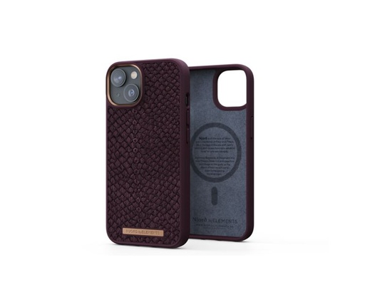 [36360] FUNDA MAGSAFE IPHONE 14 PIEL DE SALMON COÑAC NJORD