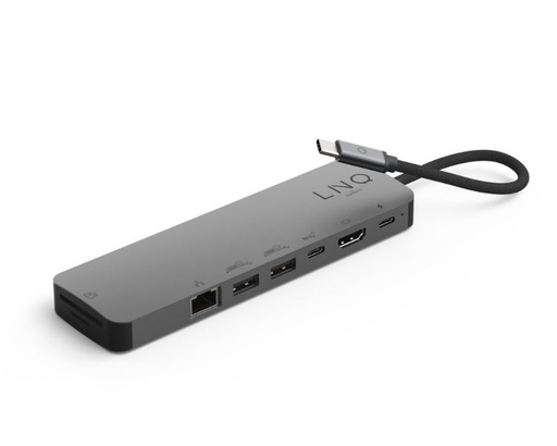 [36324] DOCKING STATION 9 PUERTOS PRO STUDIO USB-C GRIS LINQ