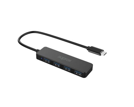[36307] HUB 4 PUERTOS USB 3.0 A TYPE-C NEGRO APPROX