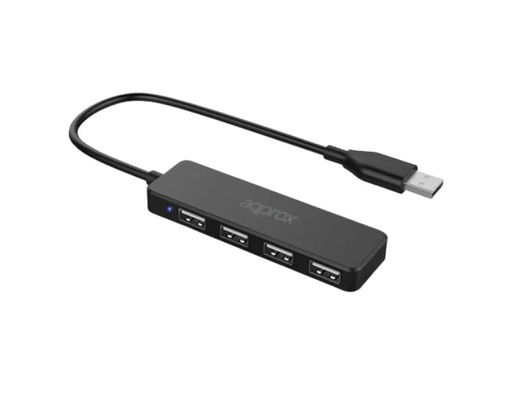 [35782] HUB 4 PUERTOS USB 2.0 NEGRO APPROX