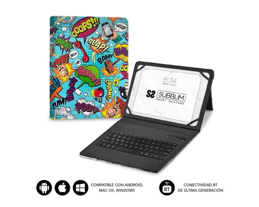 [35745] FUNDA + TECLADO TABLET KEYTAB PRO BT TRENDY COMIC SUBBLIM