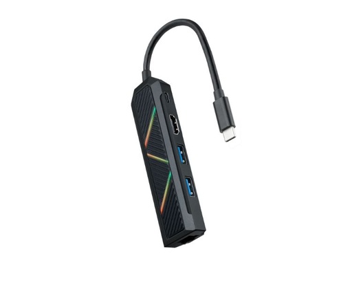 [35555] HUB USB-C 5 PUERTOS USB 3.0 RGB NANOCABLE