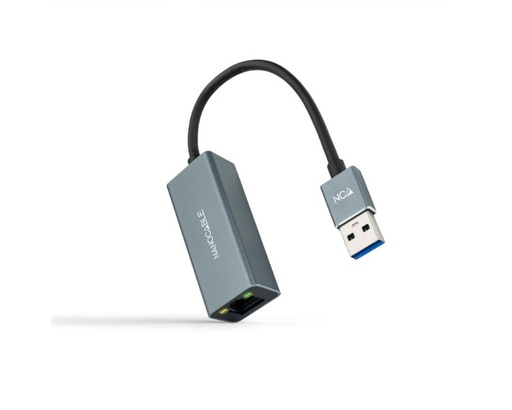 [35412] CONVERSOR USB 3.0 A ETHERNET GIGABIT 10/100/1000 Mbps 15 CM GRIS NANOCABLE