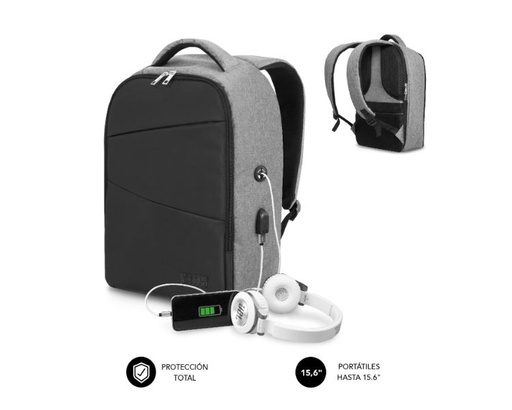[34547] MOCHILA SECURE V2 AP ANTIROBO 16" GRIS SUBBLIM