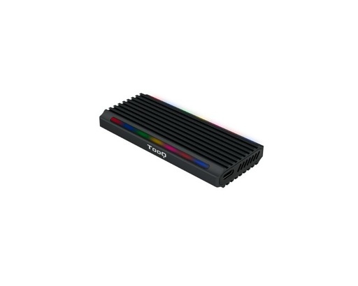 [34397] CAJA EXTERNA SSD NGFF/NVMe SHINOBI USB3.1 GEN2 USB-C RGB NEGRO TOOQ