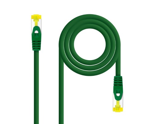 [34206] CABLE DE RED LATIGUILLO RJ45 SFTP CAT6A AWG26 0.30 M VERDE NANOCABLE