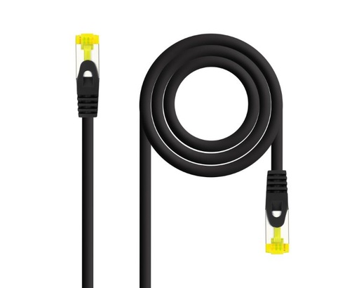 [34201] CABLE DE RED LATIGUILLO RJ45 SFTP CAT6A AWG26 0.25 M NEGRO NANOCABLE