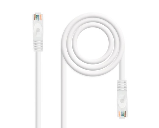 [34196] CABLE DE RED LATIGUILLO RJ45 UTP CAT6A AWG24 LSZH 0.30 M BLANCO NANOCABLE