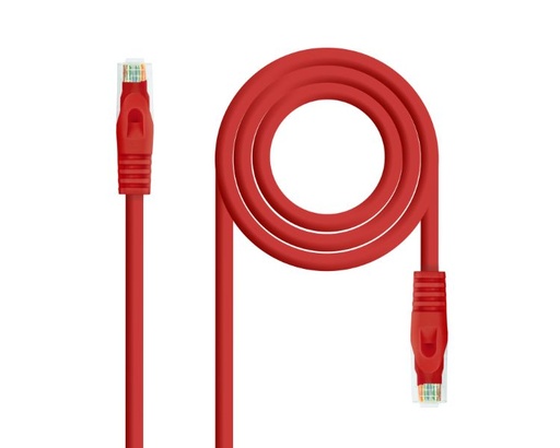 [34194] CABLE DE RED LATIGUILLO RJ45 UTP CAT6A AWG24 LSZH 0.30 M ROJO NANOCABLE