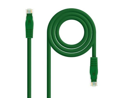 [34191] CABLE DE RED LATIGUILLO RJ45 UTP CAT6A AWG24 LSZH 0.25 M VERDE NANOCABLE