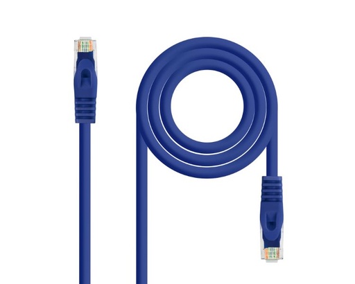 [34189] CABLE DE RED LATIGUILLO RJ45 UTP CAT6A AWG24 LSZH 0.25 M AZUL NANOCABLE