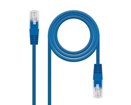 [34176] CABLE DE RED LATIGUILLO RJ45 UTP CAT6 AWG24 0.30 M AZUL NANOCABLE