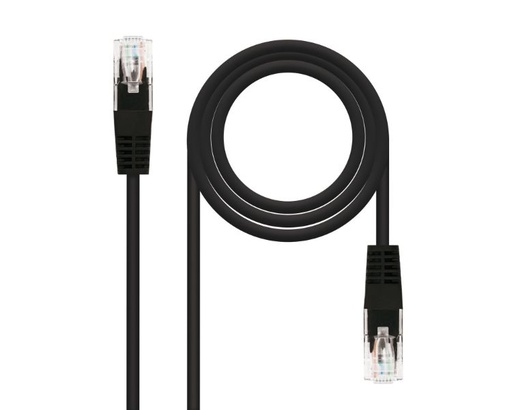 [34173] CABLE DE RED LATIGUILLO RJ45 UTP CAT6 AWG24 0.25 M NEGRO NANOCABLE