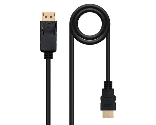 [33930] CONVERSOR DISPLAYPORT A HDMI 0.5 M NEGRO NANOCABLE