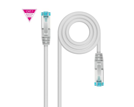 [33493] CABLE DE RED LATIGUILLO 600MHZ LSZH SFTP PIMF CAT7 AWG26 1 M GRIS NANOCABLE