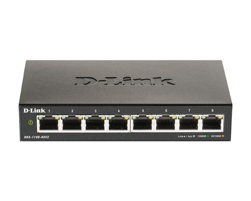 [31827] D-LINK SWITCH 8 PUERTOS 10/100/1Gbit EASYSMART