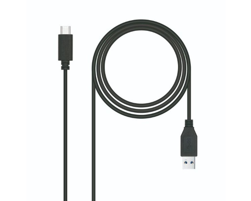 [31414] CABLE USB 3.1 GEN2 10Gbps 3A TIPO USB-C A USB-A 1.5 M NEGRO NANOCABLE
