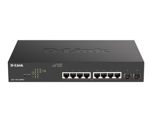 [30701] D-LINK SWITCH 8 PUERTOS 10/100/1Gbit PoE+ MAx w/2 SFP EASYSMART