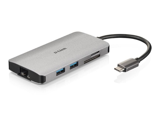 [29123] D-LINK DOCKING S USB-C 8 EN 1 HDMI/ETHERNET/LECTOR TARJETAS/SUMINISTRO ELECTRICO