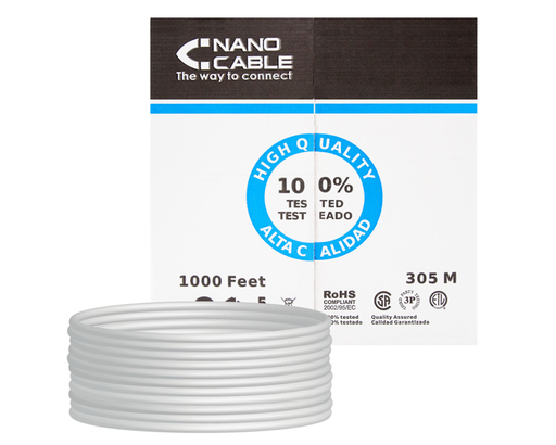 [28045] BOBINA CABLE DE RED RJ45 CAT5E UTP FLEXIBLE AWG24 305 M NANOCABLE