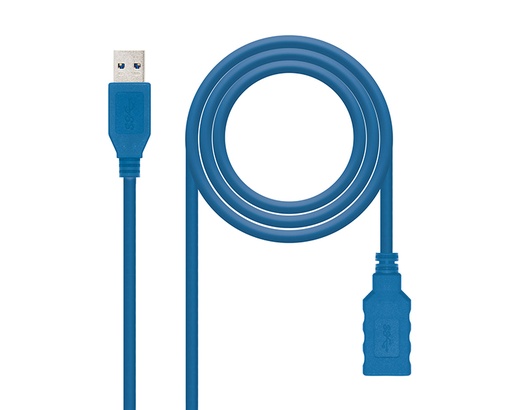 [27721] CABLE USB TIPO A/M - A/H 1 M azul NANOCABLE
