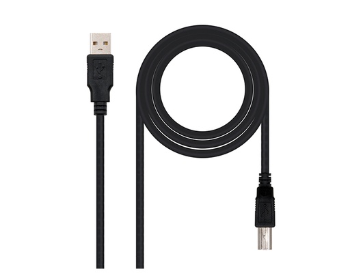 [27585] CABLE USB 2.0 IMPRESORA TIPO USB A/M-B/M 1 M NEGRO NANOCABLE