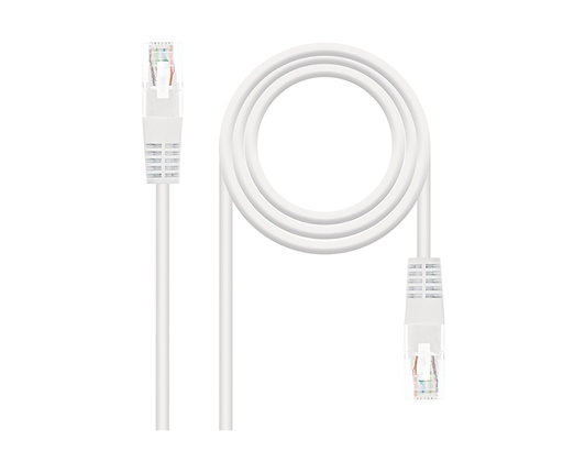 [27575] CABLE DE RED LATIGUILLO RJ45 CAT.5E UTP AW24 5 M BLANCO NANOCABLE