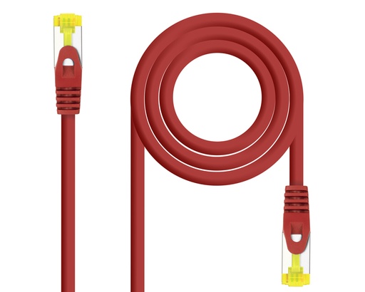 [26932] CABLE DE RED LATIGUILLO RJ45 SFTP CAT6A AWG26 1 M ROJO NANOCABLE