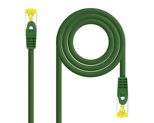 [26931] CABLE DE RED LATIGUILLO RJ45 SFTP CAT6A AWG26 1 M VERDE NANOCABLE