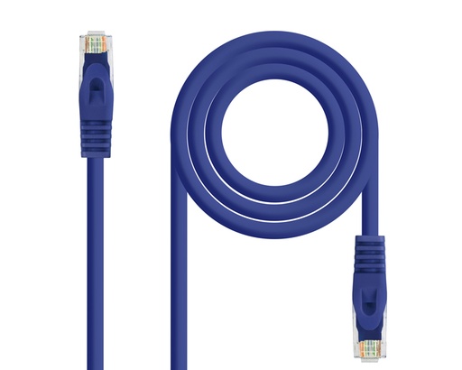 [26902] CABLE DE RED LATIGUILLO RJ45 UTP CAT6A AWG24 2 M AZUL NANOCABLE