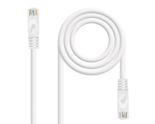 [26889] CABLE DE RED LATIGUILLO RJ45 UTP CAT6A AWG24 0.5 M BLANCO NANOCABLE