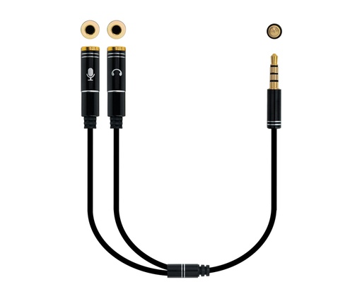 [26673] CABLE ADAPTADOR AUDIO JACK 3.5/M JACK 3.5/H 30CM NANOCABLE