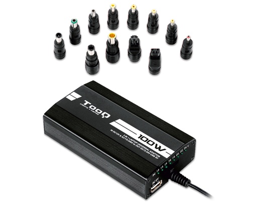 [26456] CARGADOR MANUAL 1XUSB 100W NEGRO TOOQ