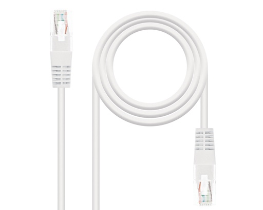 [26441] CABLE DE RED LATIGUILLO RJ45 CAT.5E UTP AWG24 2M BLANCO NANOCABLE