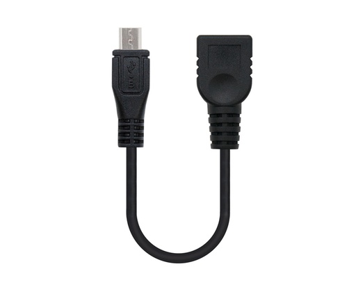[26434] CABLE USB 2.0 OTG TIPO MICRO B/M-A/H 15 CM NEGRO NANOCABLE
