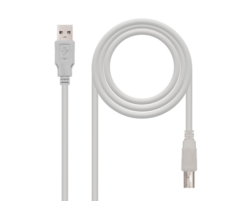 [26427] CABLE DE CONEXION USB BEIGE TIPO A-B 1.8 M NANOCABLE