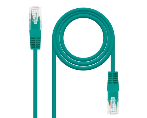 [26346] CABLE DE RED LATIGUILLO RJ45 UTP CAT6 AWG24 0.5 M VERDE NANOCABLE