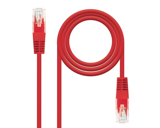 [26340] CABLE DE RED LATIGUILLO RJ45 UTP CAT6 AWG24 0.5 M ROJO NANOCABLE
