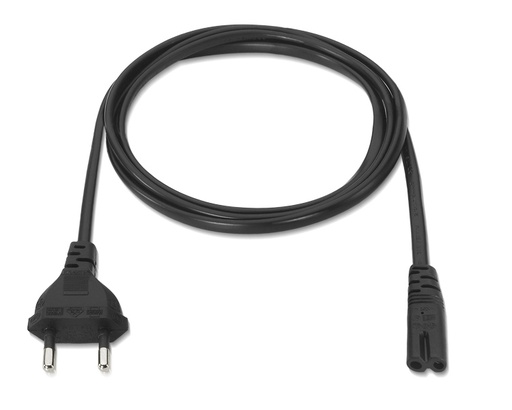 [24907] CABLE ALIMENTACION FORMA 8 CEE7/16/M-C7/H NEGRO NANOCABLE