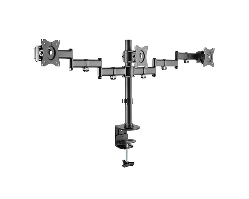 [24591] SOPORTE MESA 3 MONITORES 13''-27'' NEGRO TOOQ