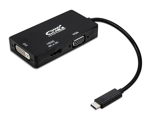 [23972] CONVERSOR USB-C A VGA / DVI / HDMI 3 EN 1 10CM NANOCABLE