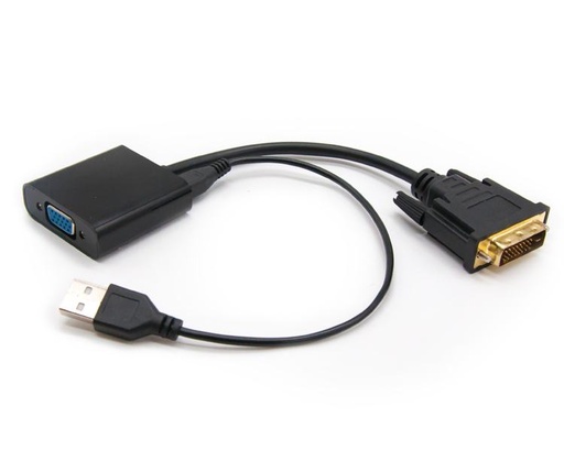 [23783] CONVERSOR DVI 24+1/M A VGA HDB15/H NEGRO 10 CM NANOCABLE
