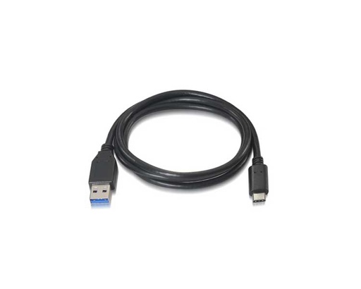 [22009] CABLE USB 3.1 GEN2 10Gbps 3A TIPO USB-C A USB-A 1.0 M NEGRO NANOCABLE