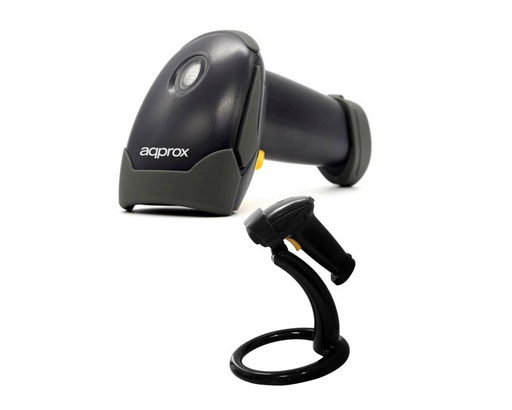 [20051] LECTOR CODIGO BARRAS LASER LS02 USB NEGRO APPROX