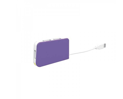 [13569] HUB 4 PUERTOS USB TRAVEL MORADO APPROX
