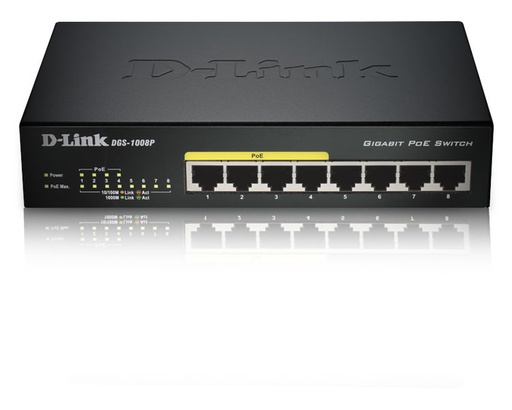 [12947] D-LINK SWITCH 8 PUERTOS 10/100/1Gbit w/4 PoE PORTS